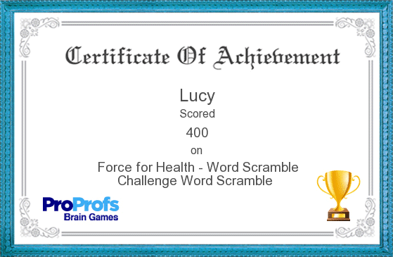 My FFHCrossword Certificate