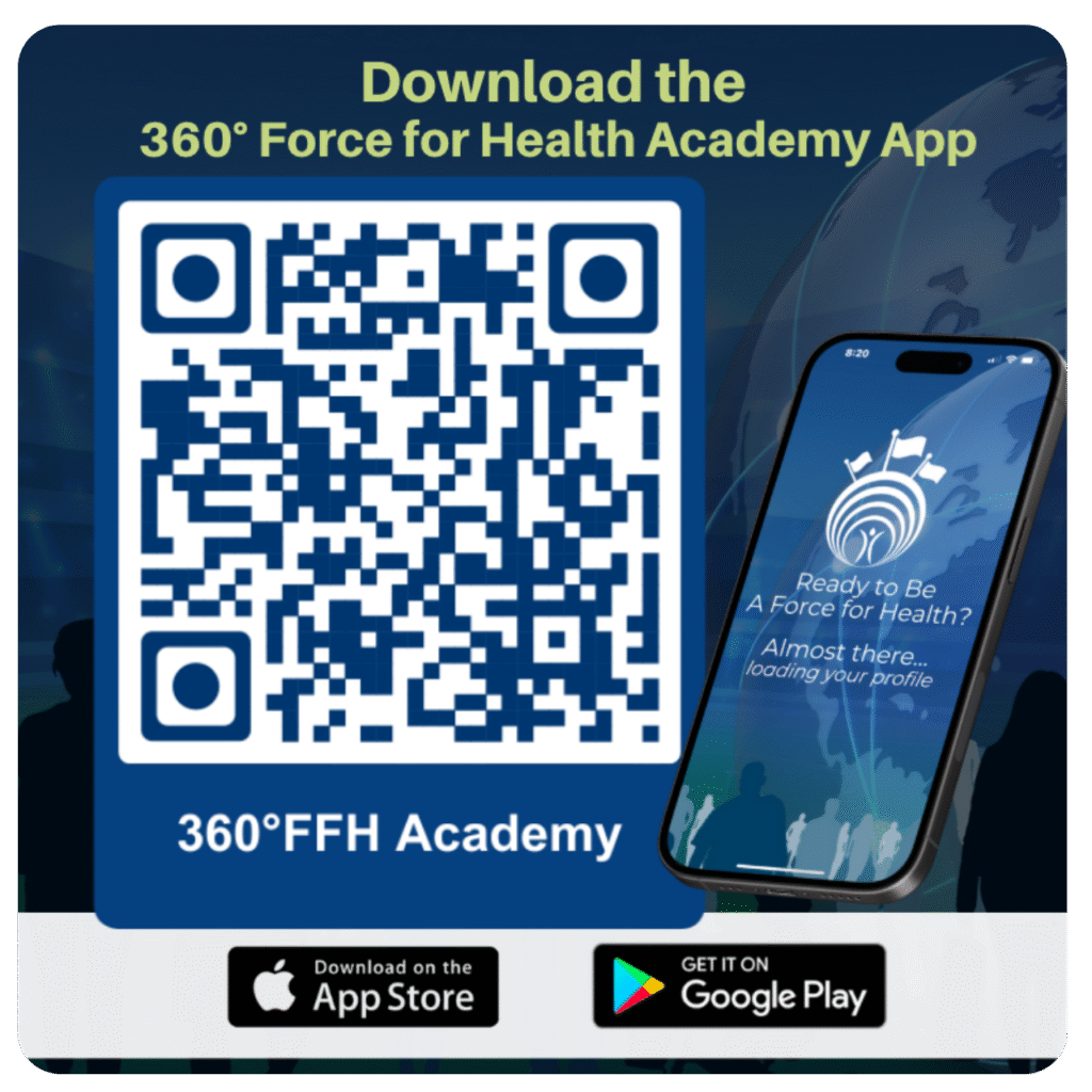 QR Code to download the 360 Force for Health Academy App