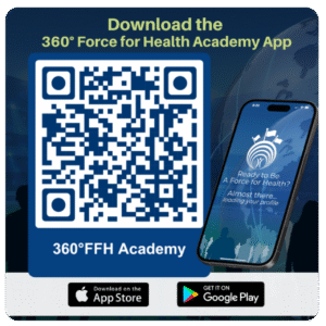 QR Code to download the 360 Force for Health Academy App
