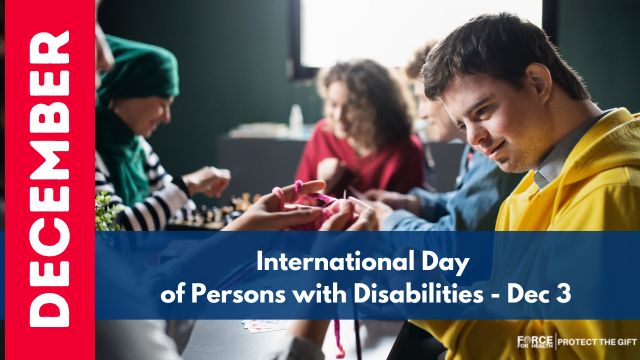 A group of people with disabilities participating in a hands-on activity together, representing inclusion, accessibility, and the International Day of Persons with Disabilities.